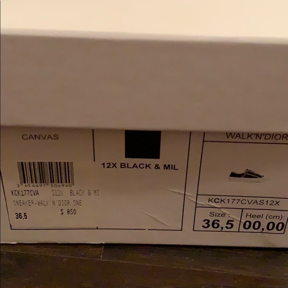 Dior Sneakers SIZE 36.5 WALK’N’DIOR BLACK CANVAS - Picture 6 of 6